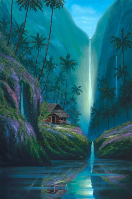 Enchanted Tropical Waterfall 24x36